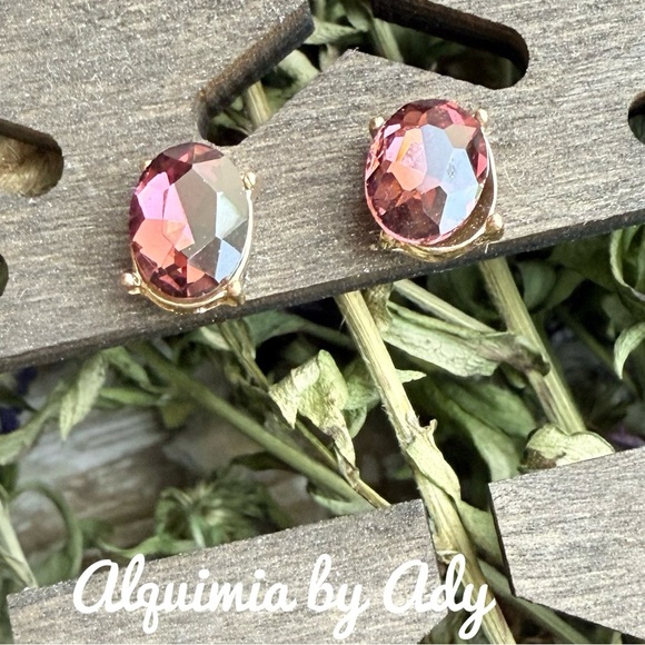 Alquimia Pink and Gold Faceted Earrings - Picture 1 of 1